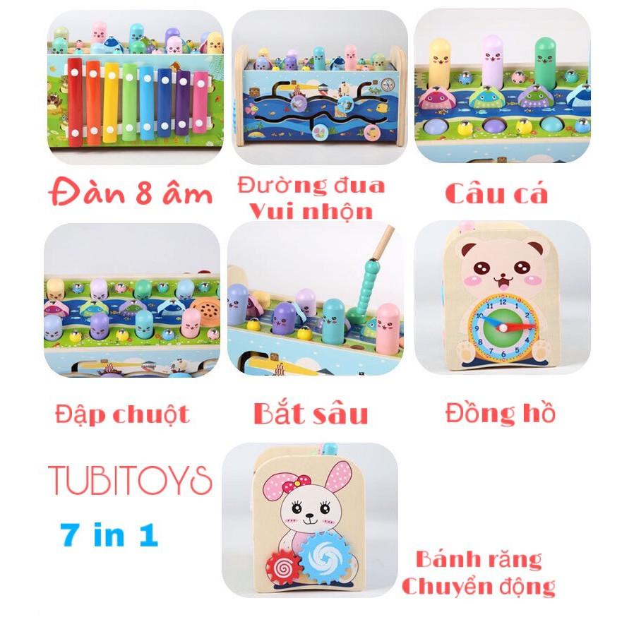 Đồ chơi đập chuột gỗ đa chức năng 7 in 1 mẫu mới nhất cao cấp