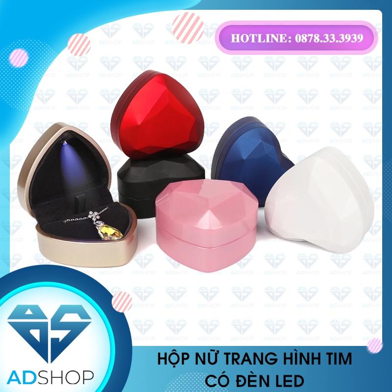 HỘP ĐỰNG NHẪN NỮ TRANG HÌNH TIM,HỘP ĐỰNG NHẪN QUÀ TẶNG,KHUYÊN TAI CÓ ĐÈN LED (H26-N