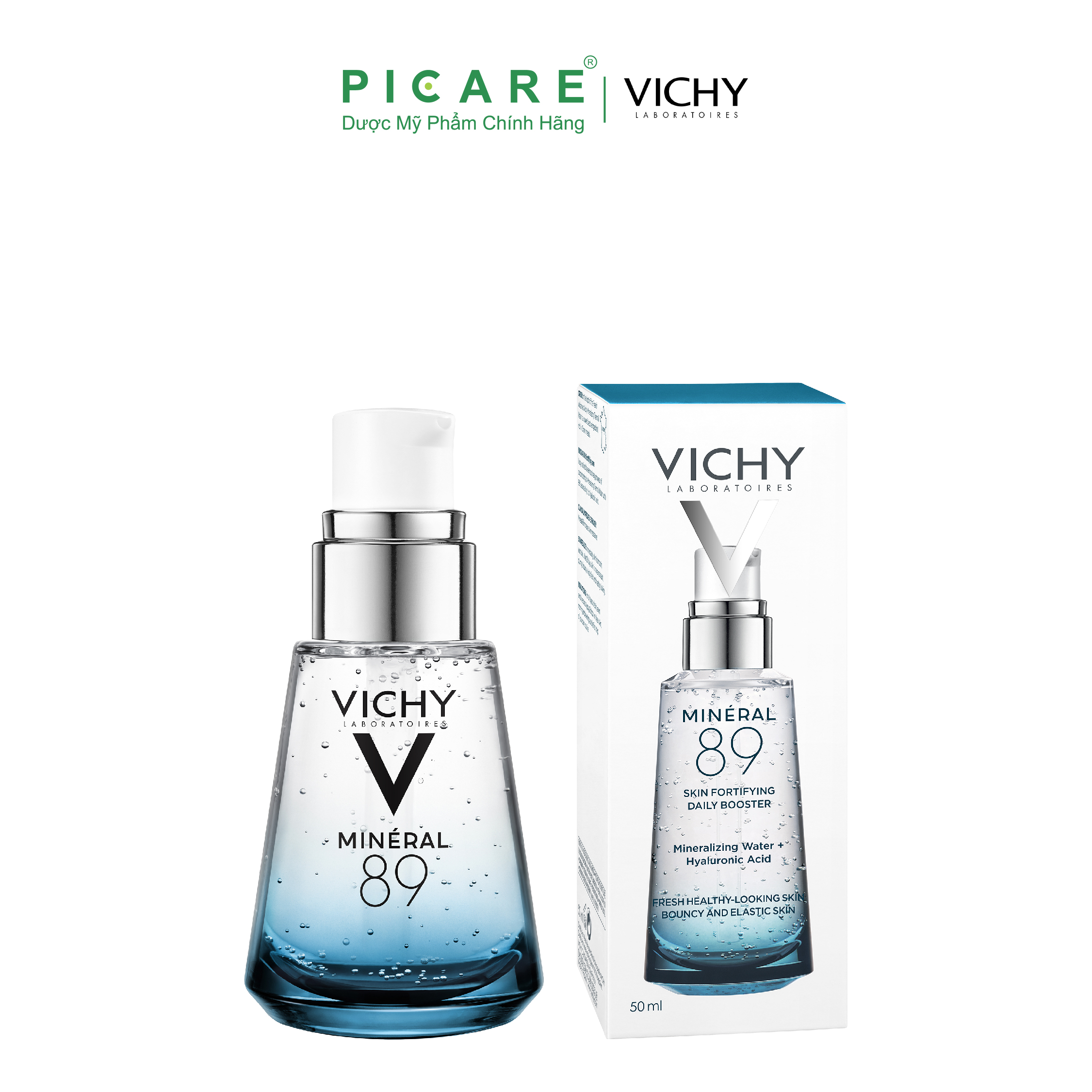 Combo Dưỡng Da Căng Mịn Vichy Mineral 89 30ml + Xịt Khoáng Thermal 50ml