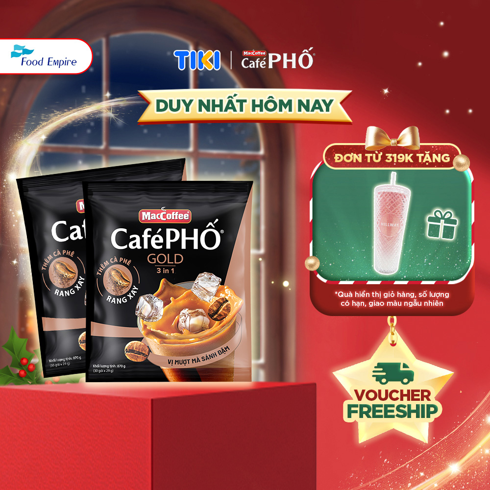 Combo 2 Túi Cà phê Phố GOLD Sữa Đá - MacCoffee (túi 30 gói x 29g)
