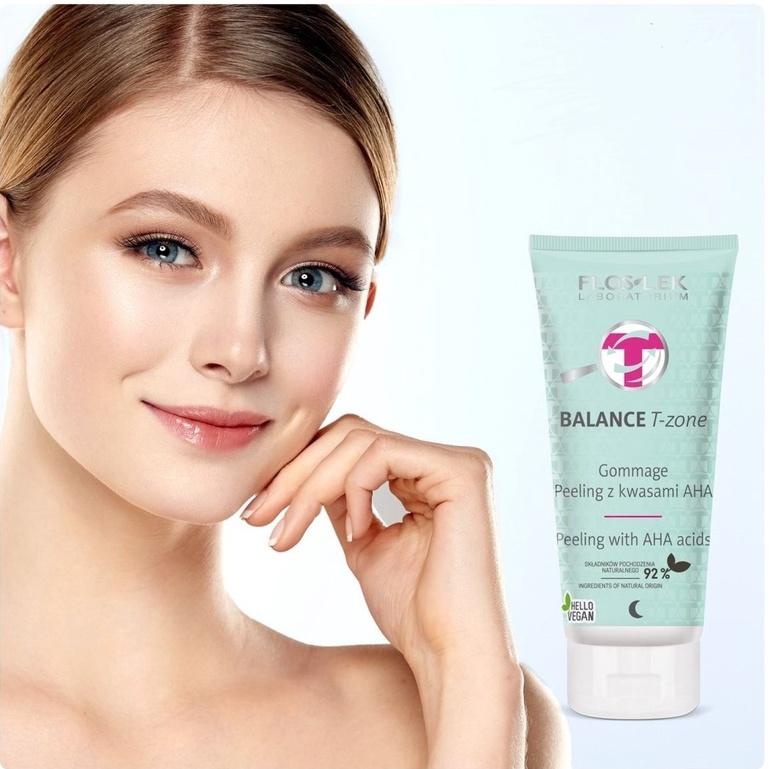 Tẩy da chết dạng hạt BALANCE T -ZONE Gommage Peeling AHA acids Floslek - Hee's Beauty Skincare