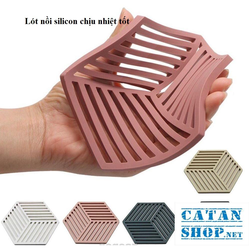 5 Miếng lót nồi silicon chịu nhiệt tốt hình lục giác chống trượt  GD254-LNLucgiac-5
