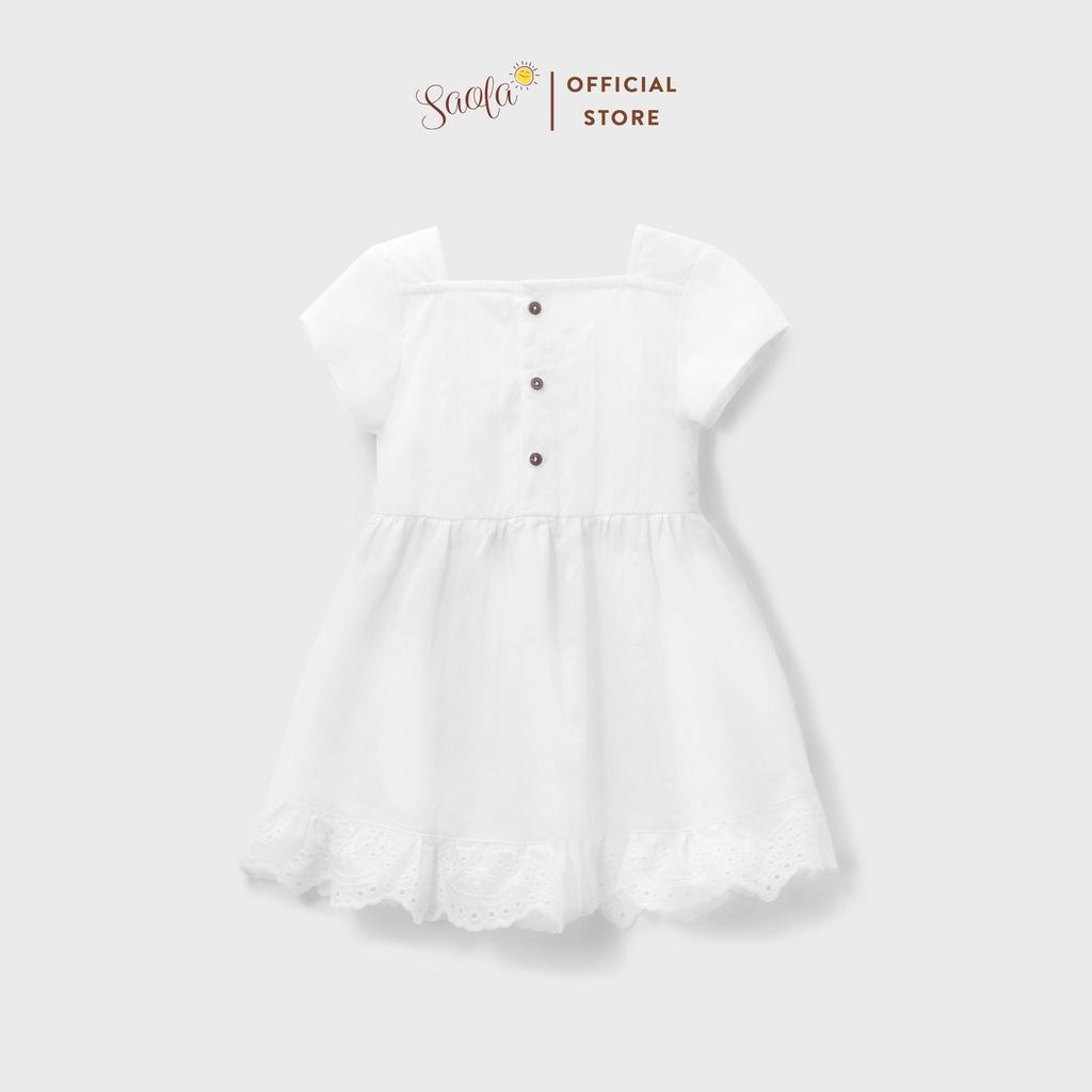 Đầm Bé Gái/Váy Bé Phong Cách Tiểu Thư Trắng Tinh Khôi Đáng Yêu - SNOWIE DRESS - DRC020 - SAOLA CLOTHING