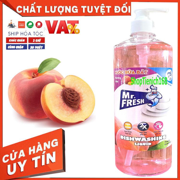 [SIÊU SẠCH] Nước rửa chén đậm đặc van nhấn Mr Fresh 800ml (Đào, Cam, Trà Xanh, Quế)