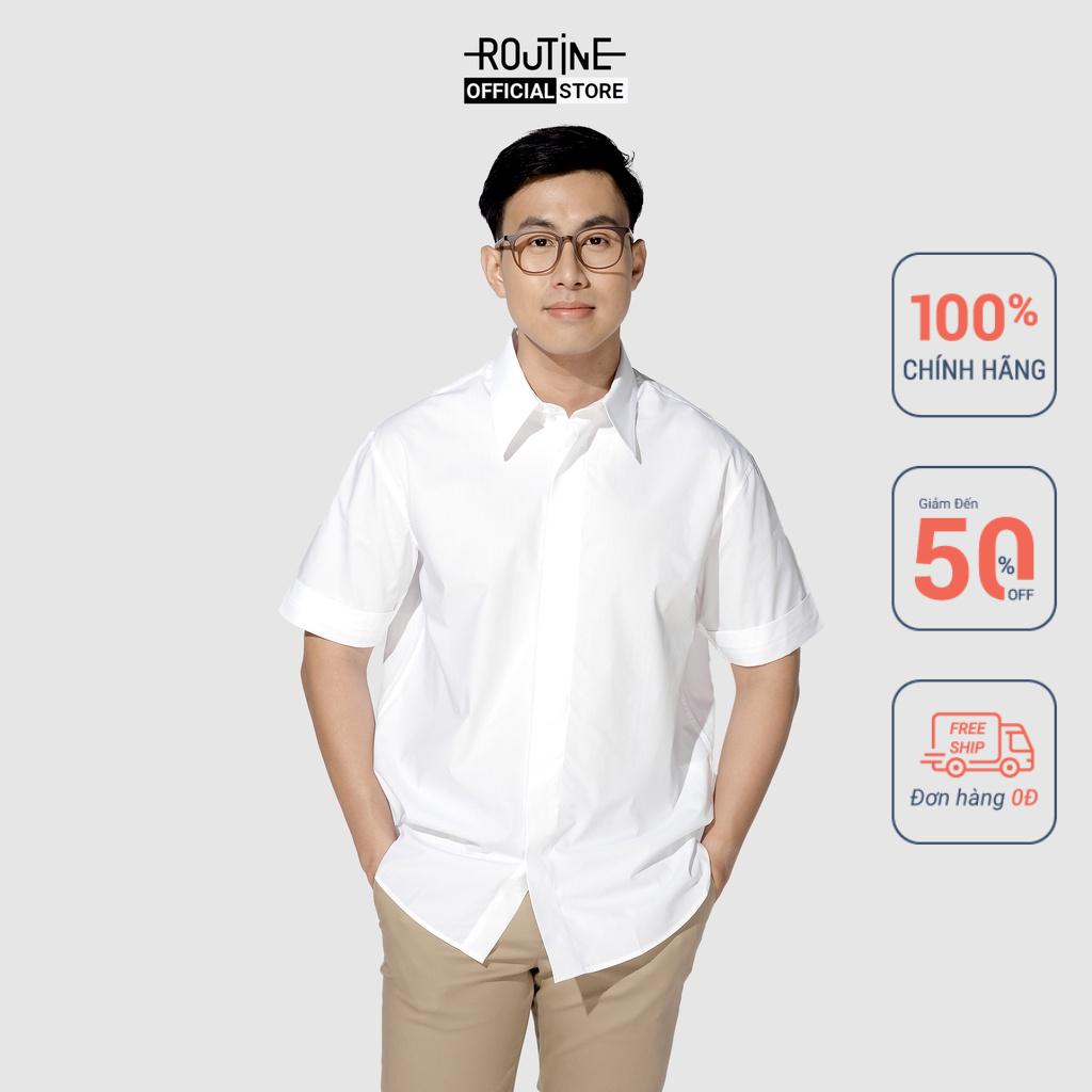 Áo sơ mi tay ngắn, cổ POINT COLLAR. LOOSE form - Routine 10S21SHS004