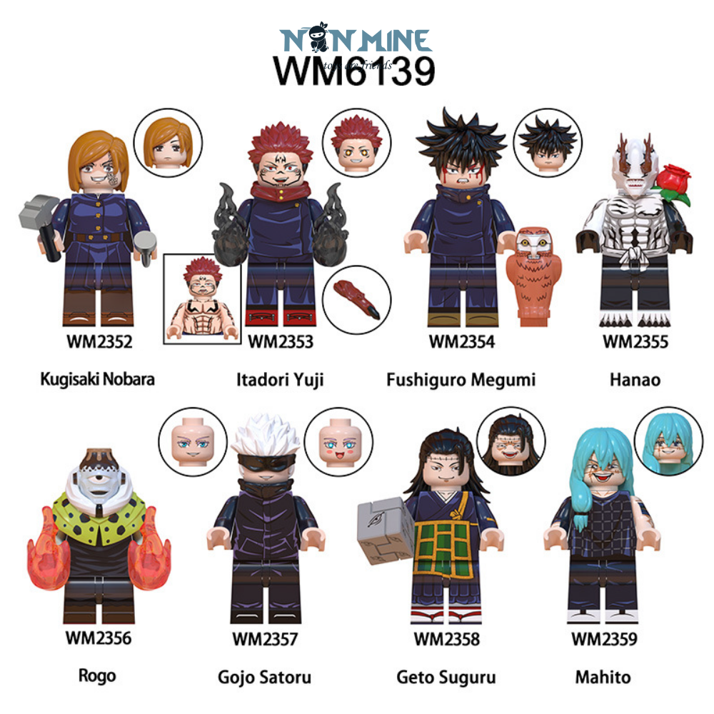 Minifigures Jujutsu Kaisen Chú Thuật Hồi Chiến Lắp Ráp Anime Gojo Yuji Hanao WM6139