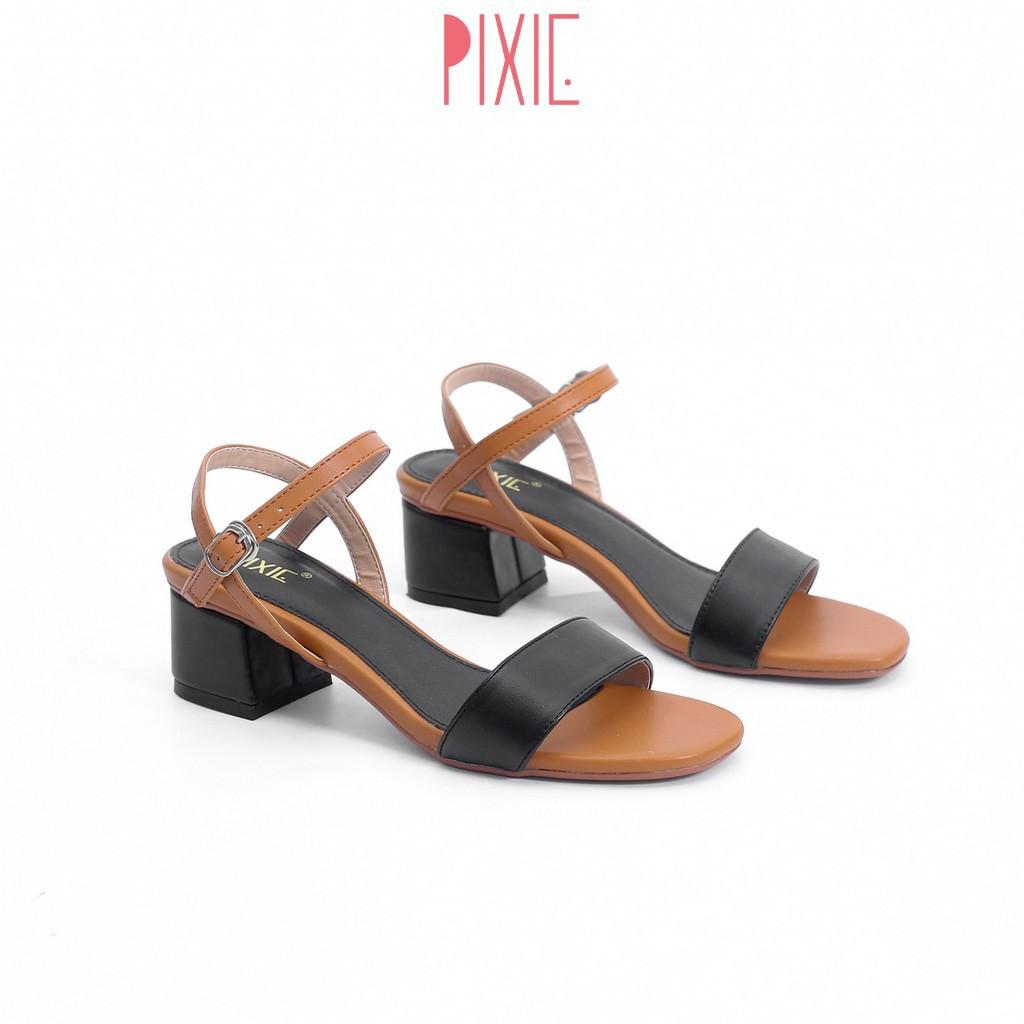 Giày Sandal Cao Gót 3cm Mix Nhiều Màu Pixie X476