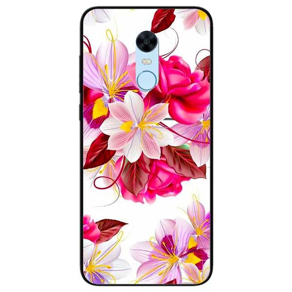 Ốp lưng dành cho Xiaomi Redmi Note 5 - Hoa Đỏ Nền Trắng