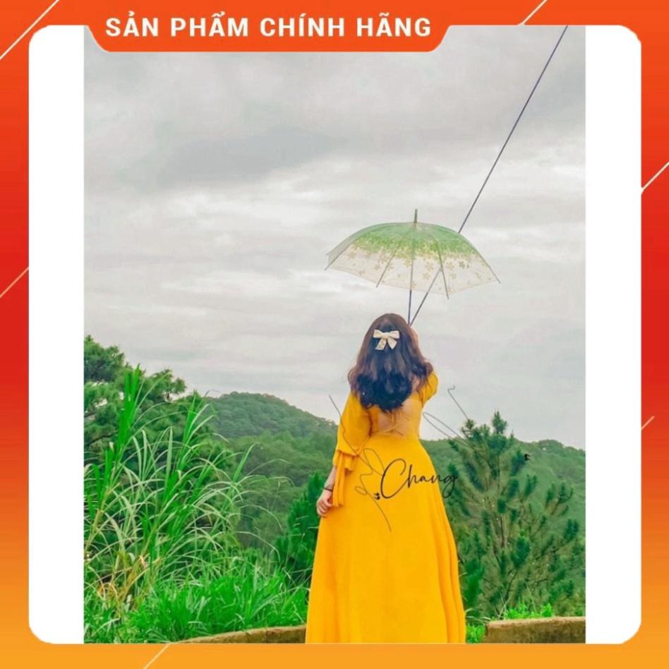 BIGSIZE 50-90KG Đầm maxi đan dây lụa lạnh cổ vuông tay dài xoè dài đan dây lưng hở lưng ngoại cỡ đi biển dự t