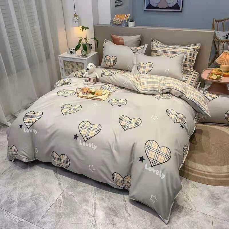 Bộ Cotton Poly Tim Ghi