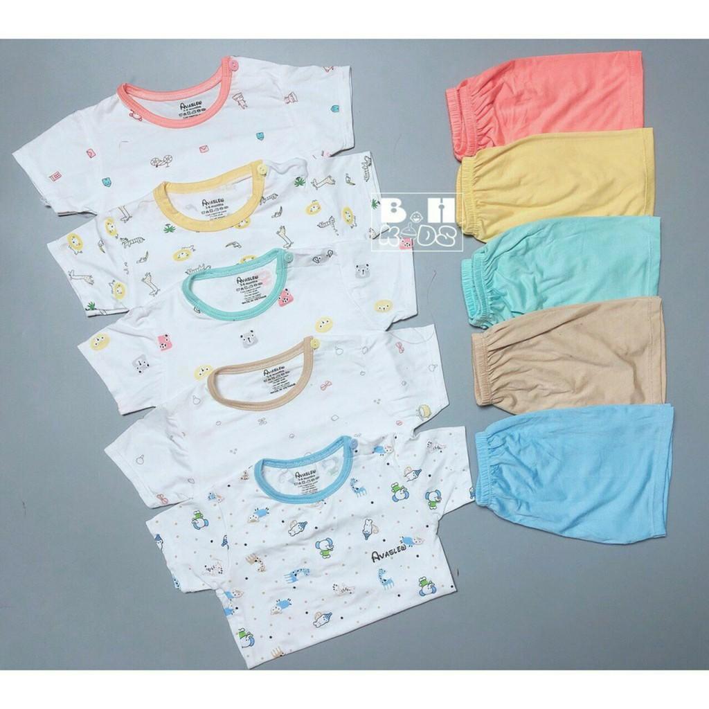 Bộ cộc tay chất thun lạnh cao cấp mặc mùa hè cực thoáng mát cho bé trai bé gái từ 0 đến 15 tháng
