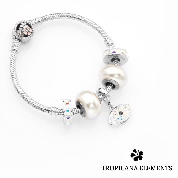Lắc Tay Tropicana Phối Charm Swarovski Con Mắt Hộ Mệnh