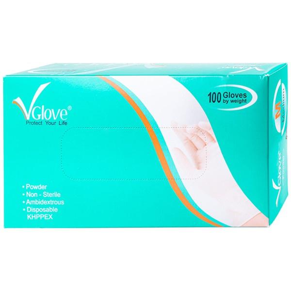 Găng Tay Cao Su Y Tế Vglove Size M 100 chiếc/ hộp