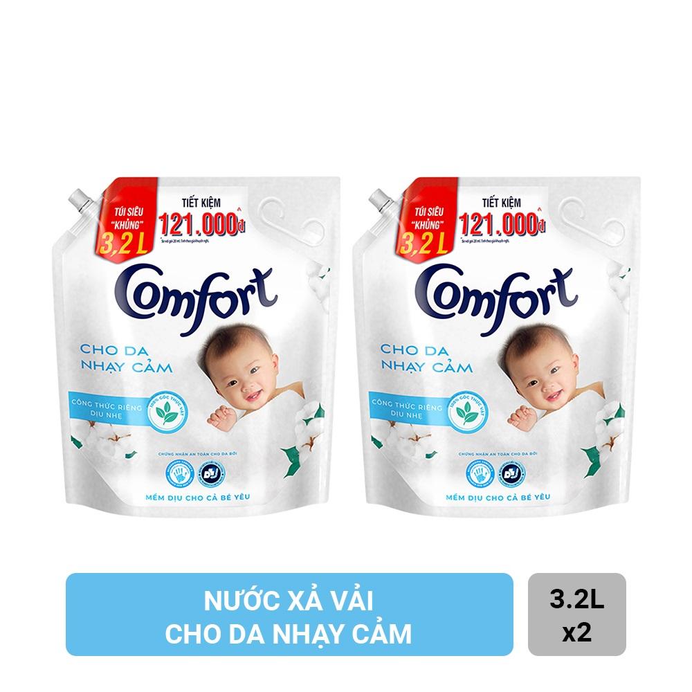 COMBO 2 túi Nước xả vải Comfort Baby Cho Da Nhạy Cảm 3.2LX2