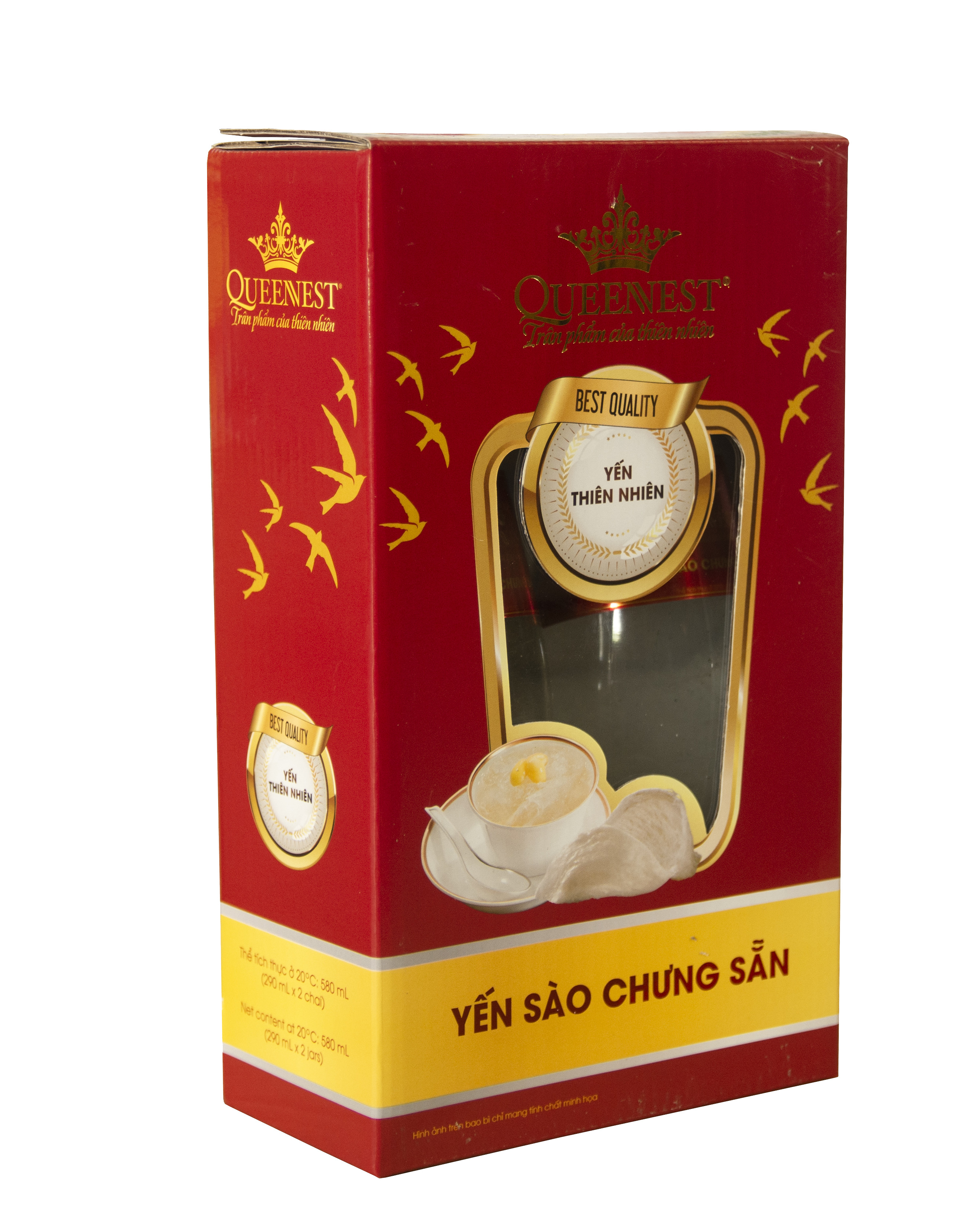 Yến sào chưng sẵn QUEENNEST 7% Hương dưa lưới (2 Chai x 290ML)