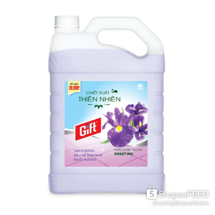 Lau sàn Gift Ylang tinh dầu can 3kg8 lau sàn/nền gạch/đá/gỗ chống trơn trượt thơm lâu khử mùi đuổi muỗi