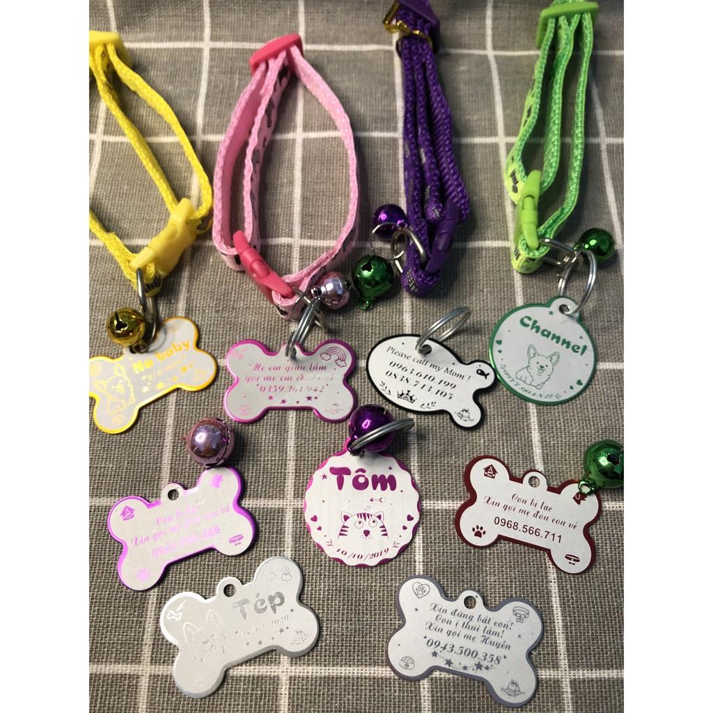 Combo thẻ tên thú cưng+ Vòng đeo cổ 2 lớp