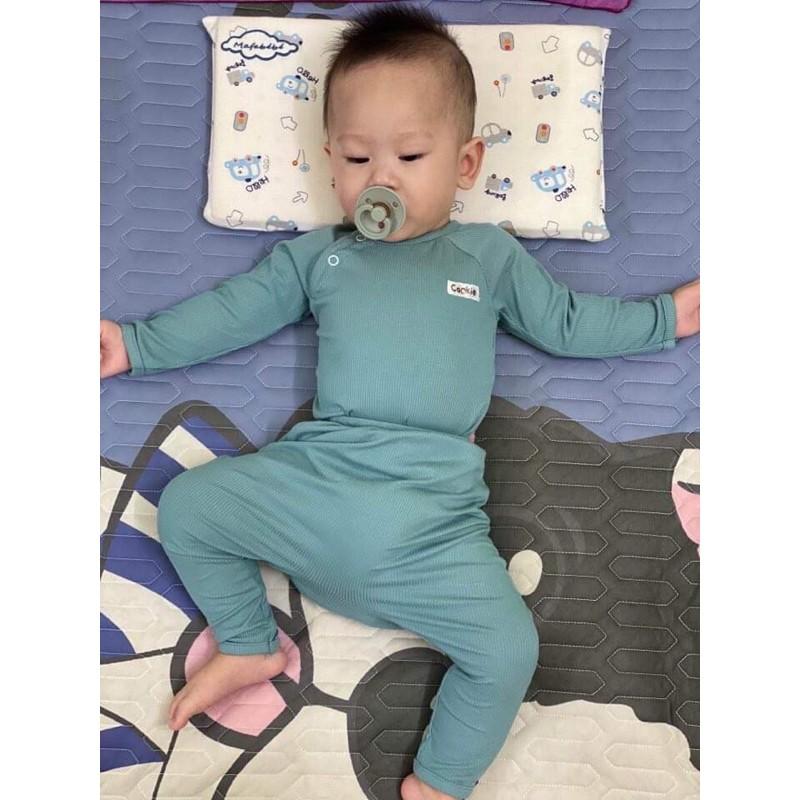 Bộ dài tay cài vai Len tăm