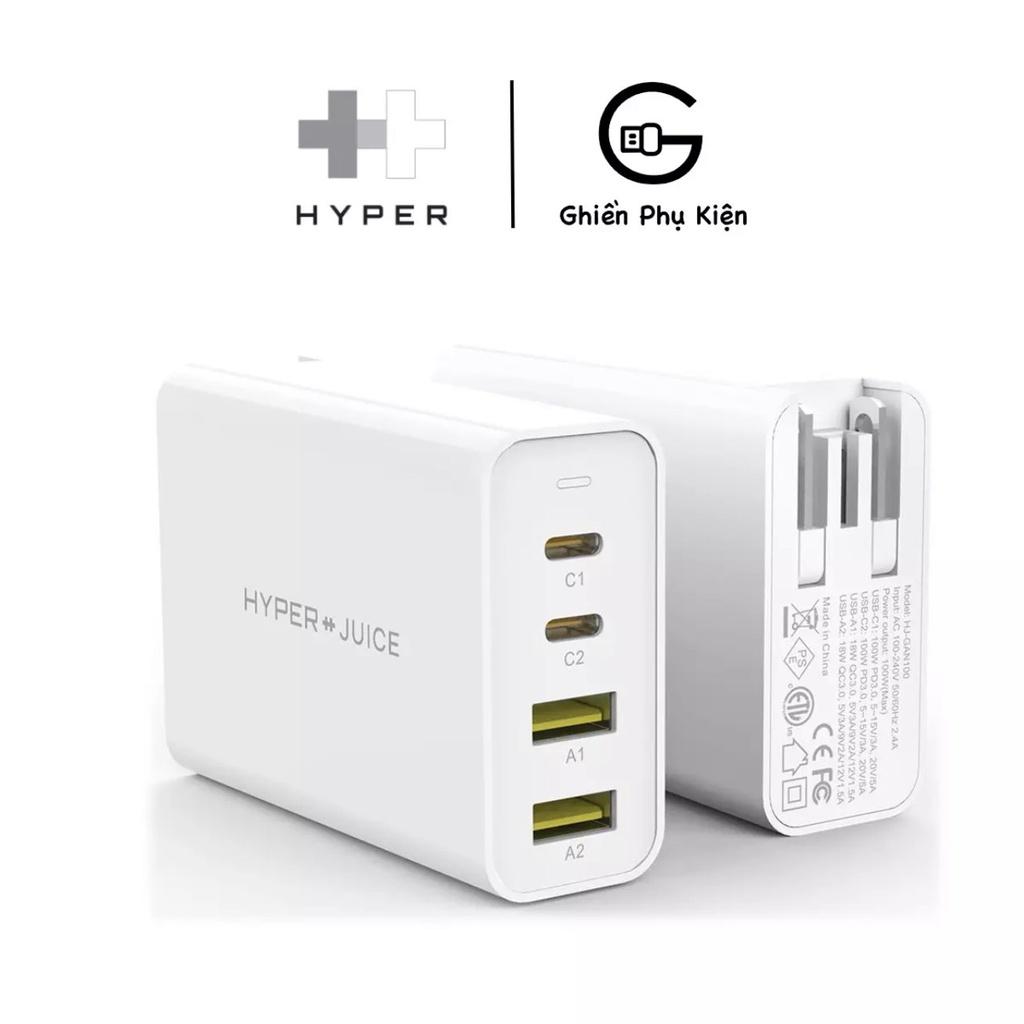 Sạc Đa Cổng HYPERJUICE GAN100 CHARGER 4 PORTS 100W – HJ-GAN100 - HÀNG CHÍNH HÃNG