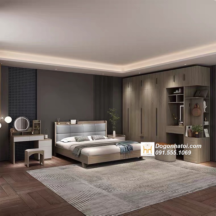 Tủ quần áo kèm bàn trang điểm gỗ công nghiệp 2m4 x 2m6 - TA215