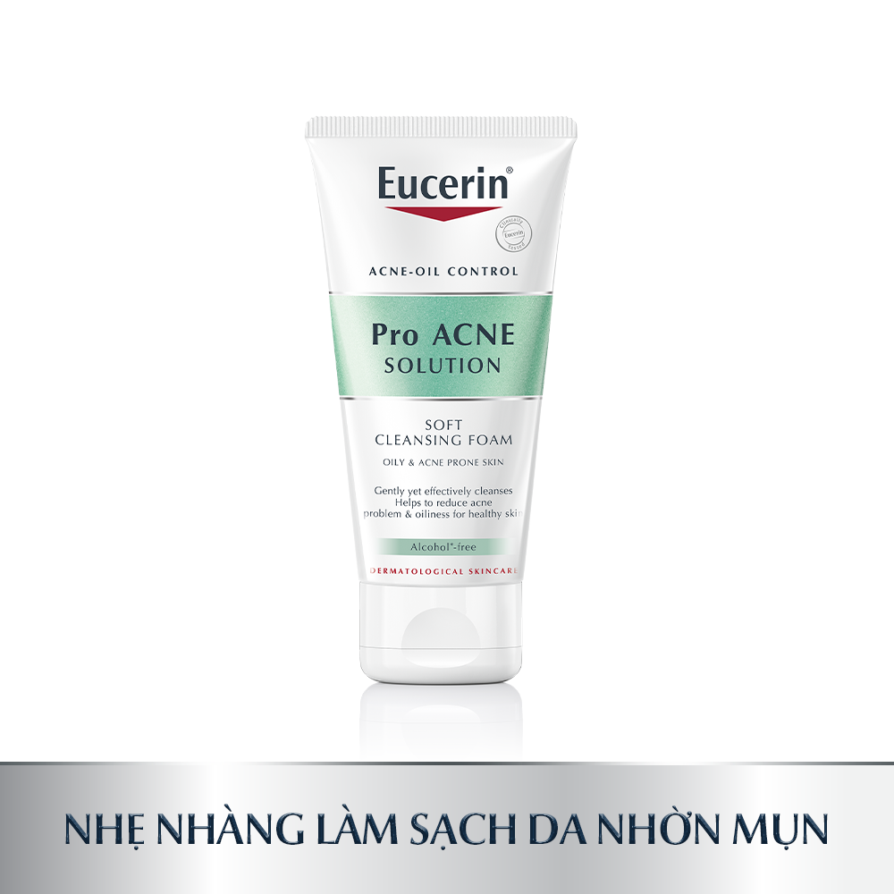 Sữa rửa mặt dạng bọt sạch sâu cho da nhờn Eucerin Pro Acne Cleansing Foam 50g