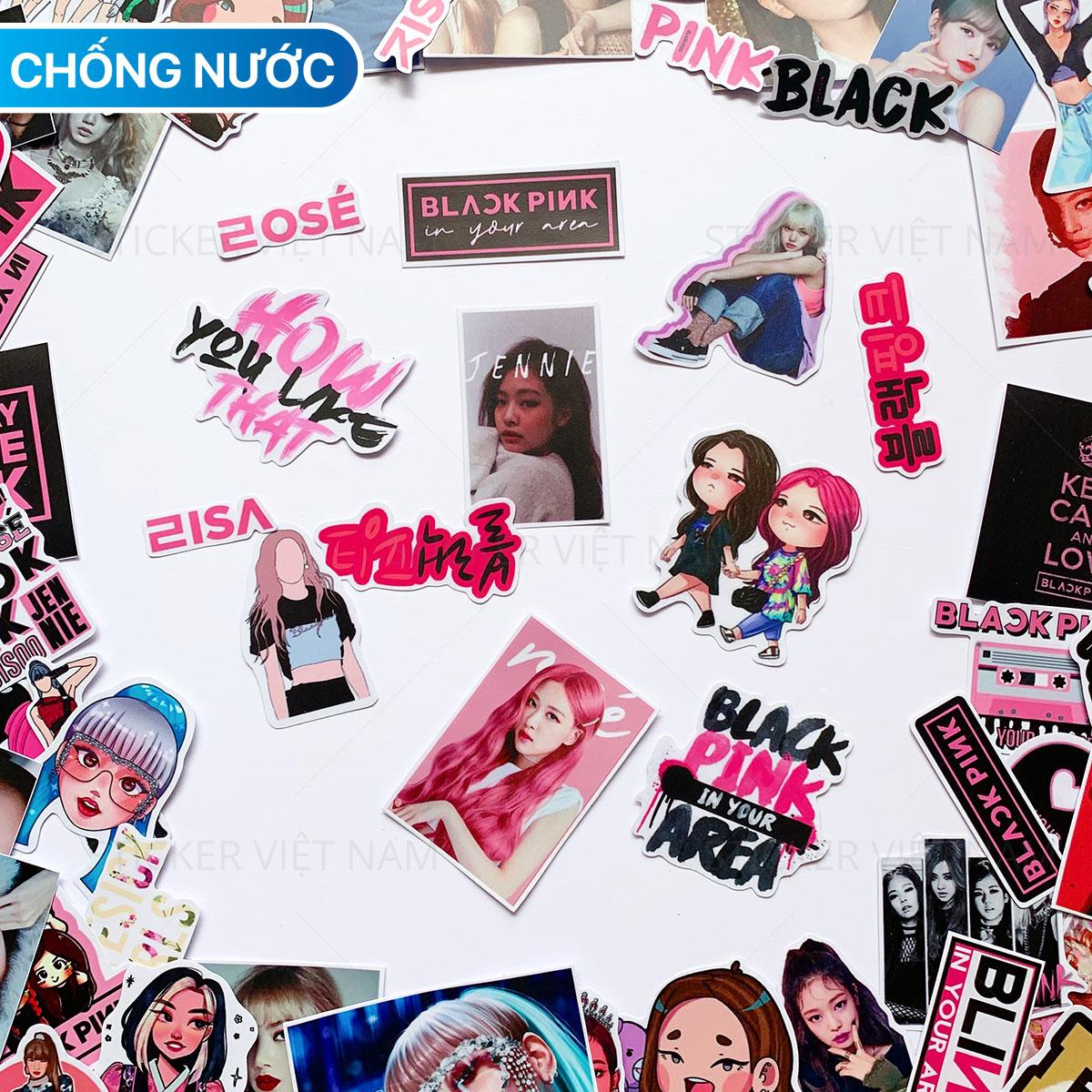 Sticker BLACKPINK Jennie Lisa Rose Jisoo Blink Ngẫu Nhiên Chất Lượng Cao Chống Nước