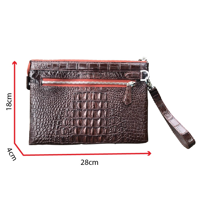 Túi Clutch Cầm Tay Nam Cá Sấu Màu Nâu cafe Mã Sp Clutch-1K-GG2818M2