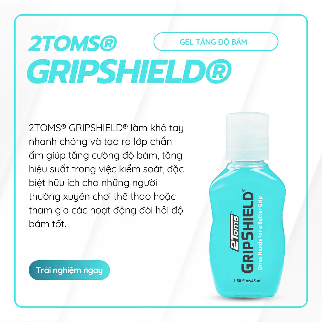 Gel dùng cho thể thao tăng độ bám hạn chế mồ hôi tay 2Toms GripShield - golf, gaming, cầu lông, tennis, ... chống trơn trượt, không dính rít