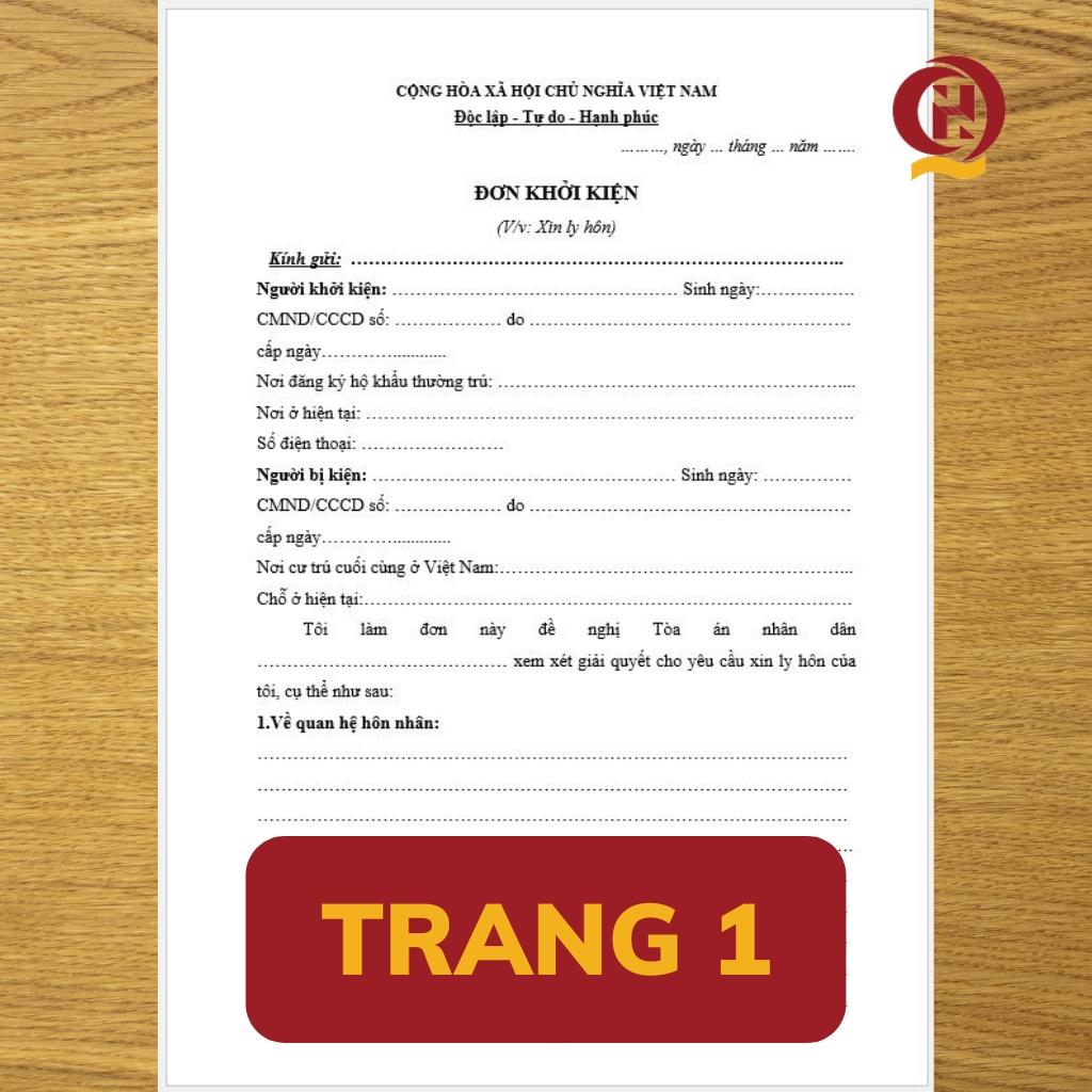 Đơn ly hôn đơn phương chuẩn mới nhất + Hướng dẫn của Luật sư viết đơn, hướng dẫn nộp đơn, hồ sơ, thủ tục ly hôn