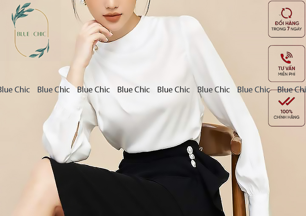 Chân váy khuy ngọc Blue Chic cạp cao dáng dài có lớp lót form công sở cao cấp mặc tôn dáng màu đen