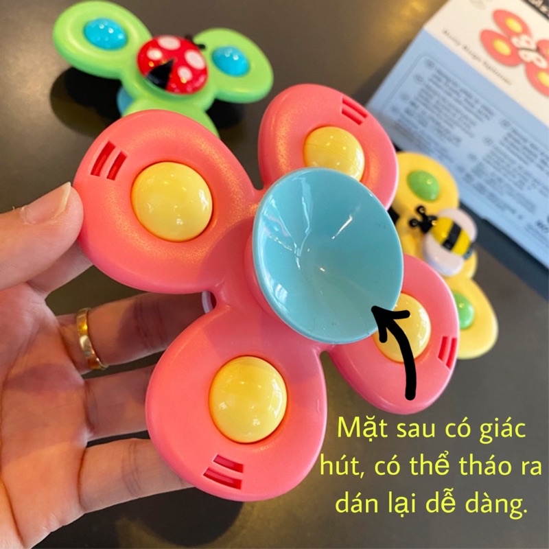Đồ chơi con quay spinner vui nhộn, con quay spinner gồm 3 chi tiết hình côn trùng dễ thương