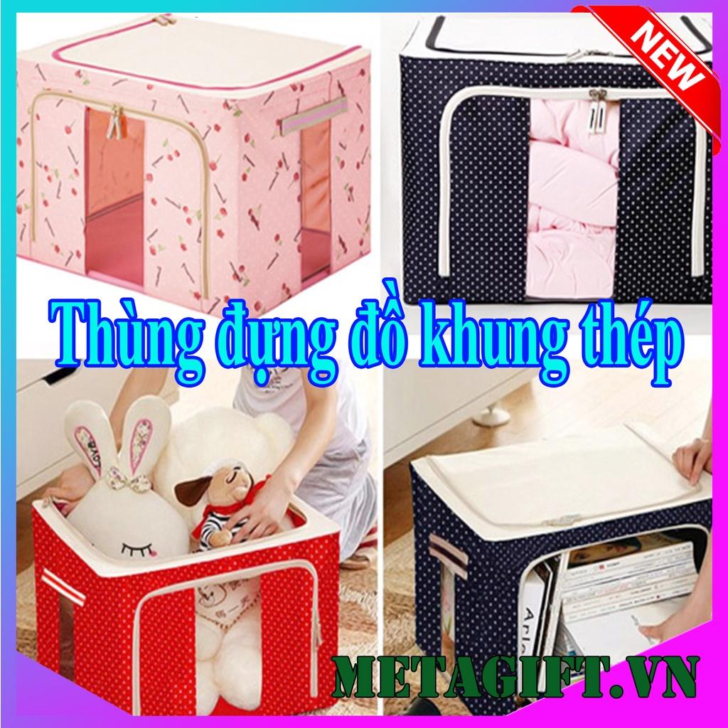 Hộp đựng quần áo chăn màn đa năng thông minh màn túi bằng vải khung thép kim loại gấp xếp gọn size lớn