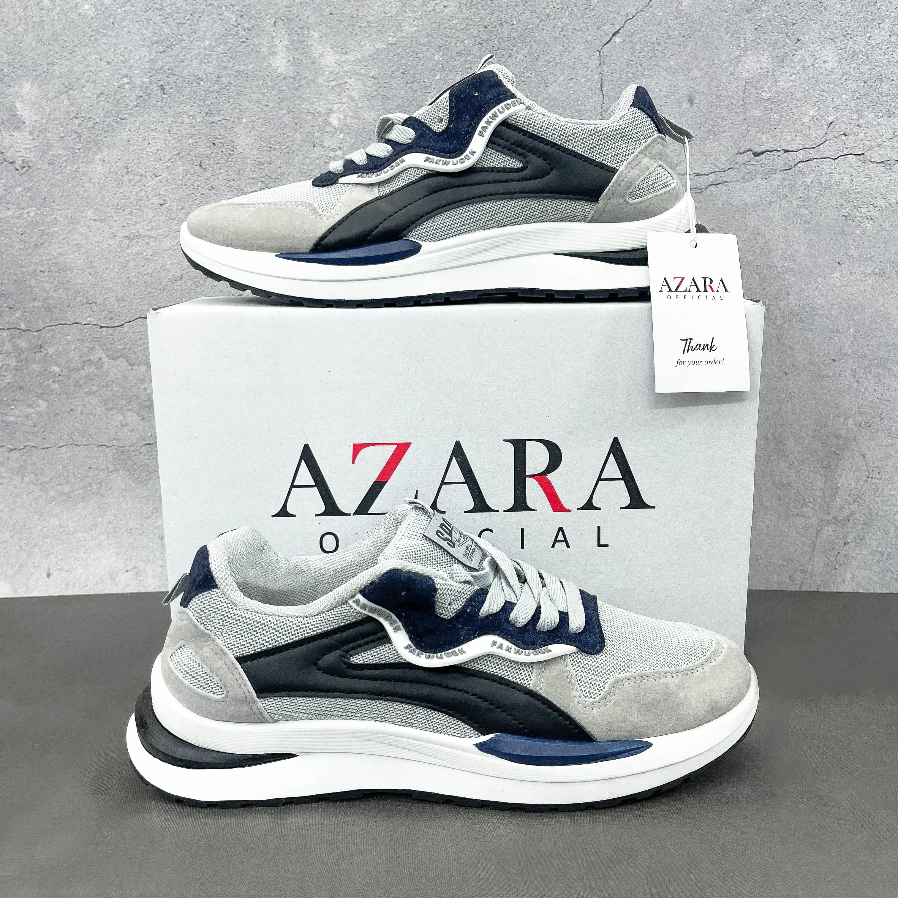Giày Thể Thao Nam AZARA - Sneaker Màu Kaki - Xám, Giày Thể Thao Giúp Tăng Chiều Cao , Vải Thoáng Khí, Siêu Bền - G5476