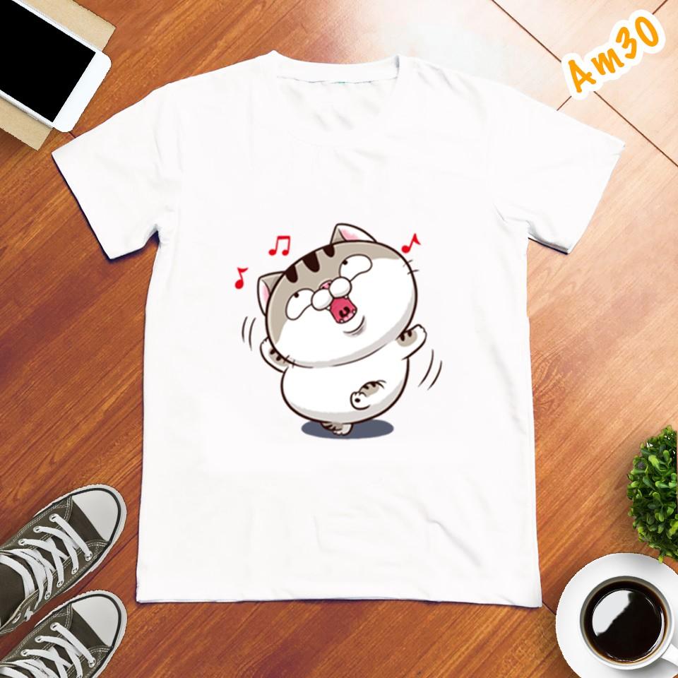 Áo thun Unisex Mèo Ami Bụng Bự Siêu Dễ Thương