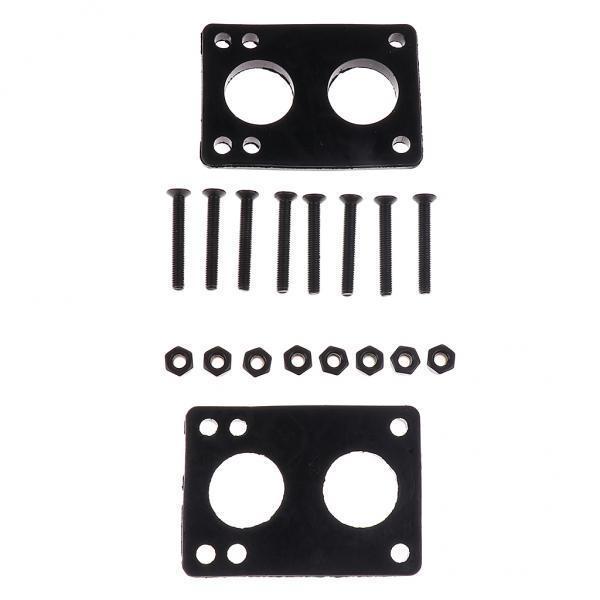 2x Skateboard Hardware Rubber Riser Pad Skateboard Hardware Screw Set Black