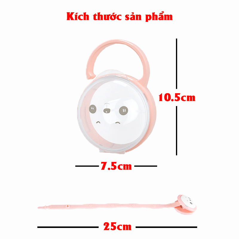 Hộp đựng ti giả, Dây đeo ti giả trong suốt tiện lợi an toàn cho bé yêu – SSS028