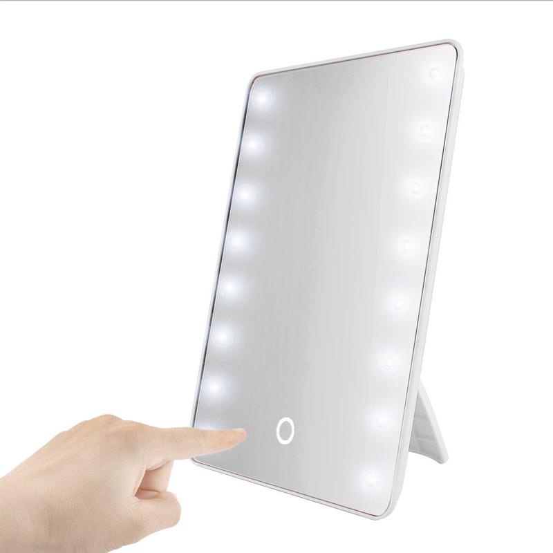 Gương Trang Điểm Với 16 Đèn Led Có Công Tắc Cảm Ứng Để Bàn/Nhà Tắm Tiện Dụng