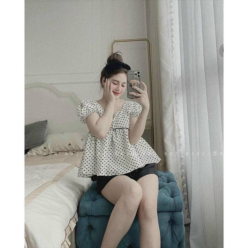 Áo tiểu thư baby tim xinh xinh