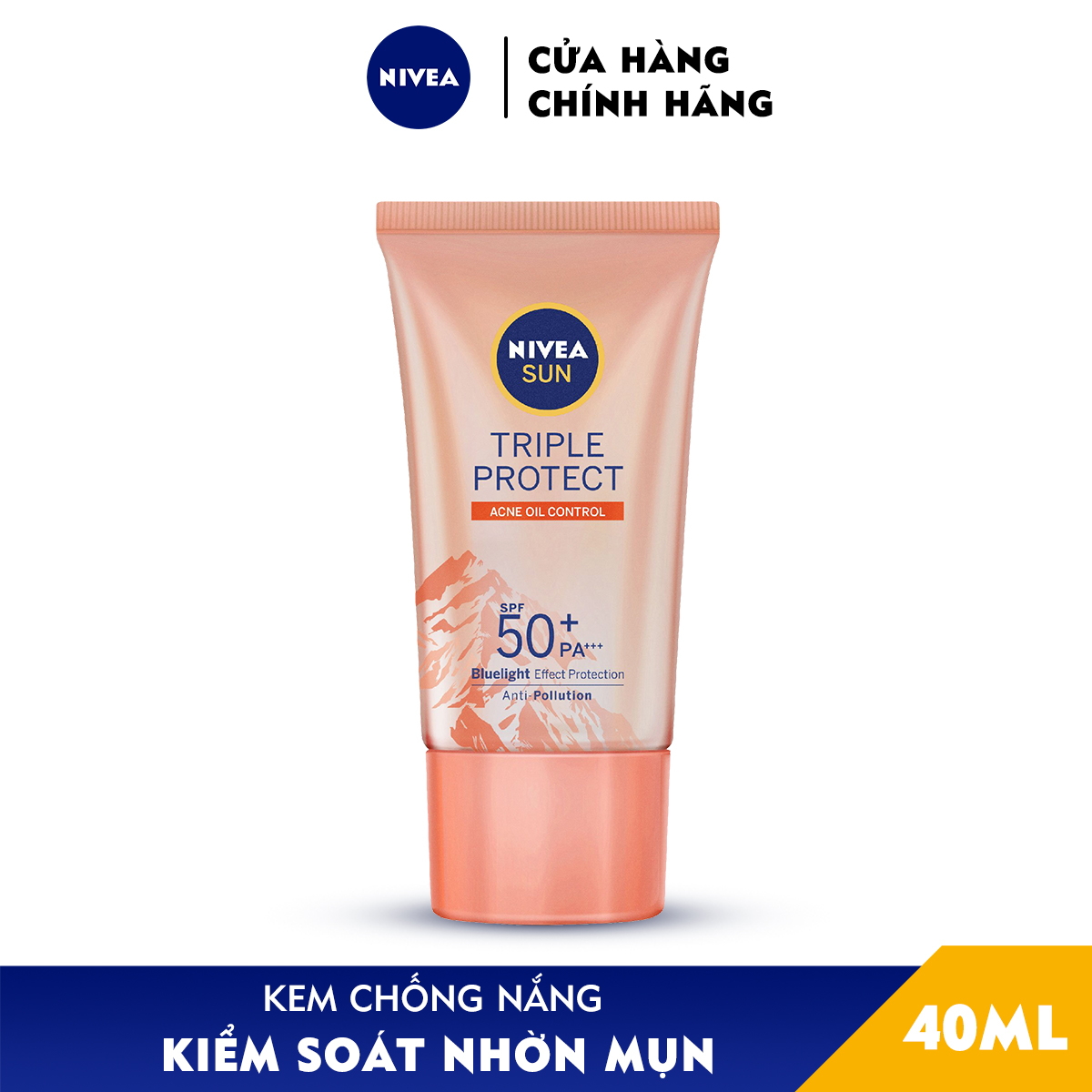 Kem Chống Nắng Dưỡng Da Kiểm Soát Nhờn Mụn Niveasun Triple Protect Acne Oil Control Spf50+ Pa+++ 40Ml - 85545