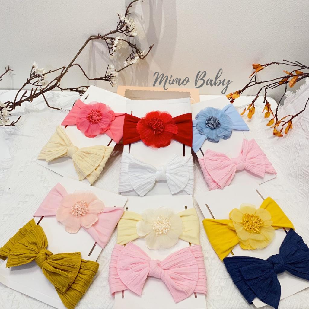 Set băng đô hoa voan+nơ gân đáng yêu cho bé gái BD40 Mimo Baby