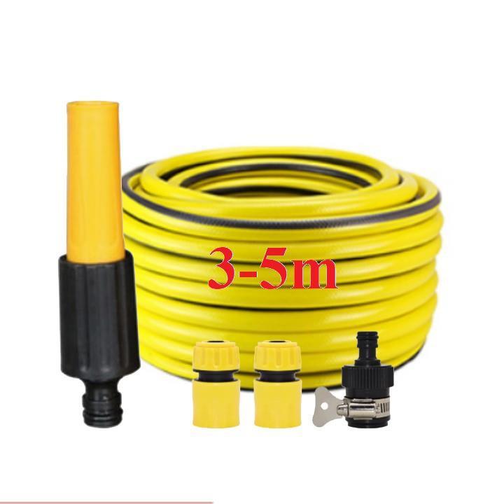 Bộ dây vòi xịt nước rửa xe, tưới cây . tăng áp 3 lần, loại 3m, 5m 206622-5Lcút sập, nối đen, d.vàng