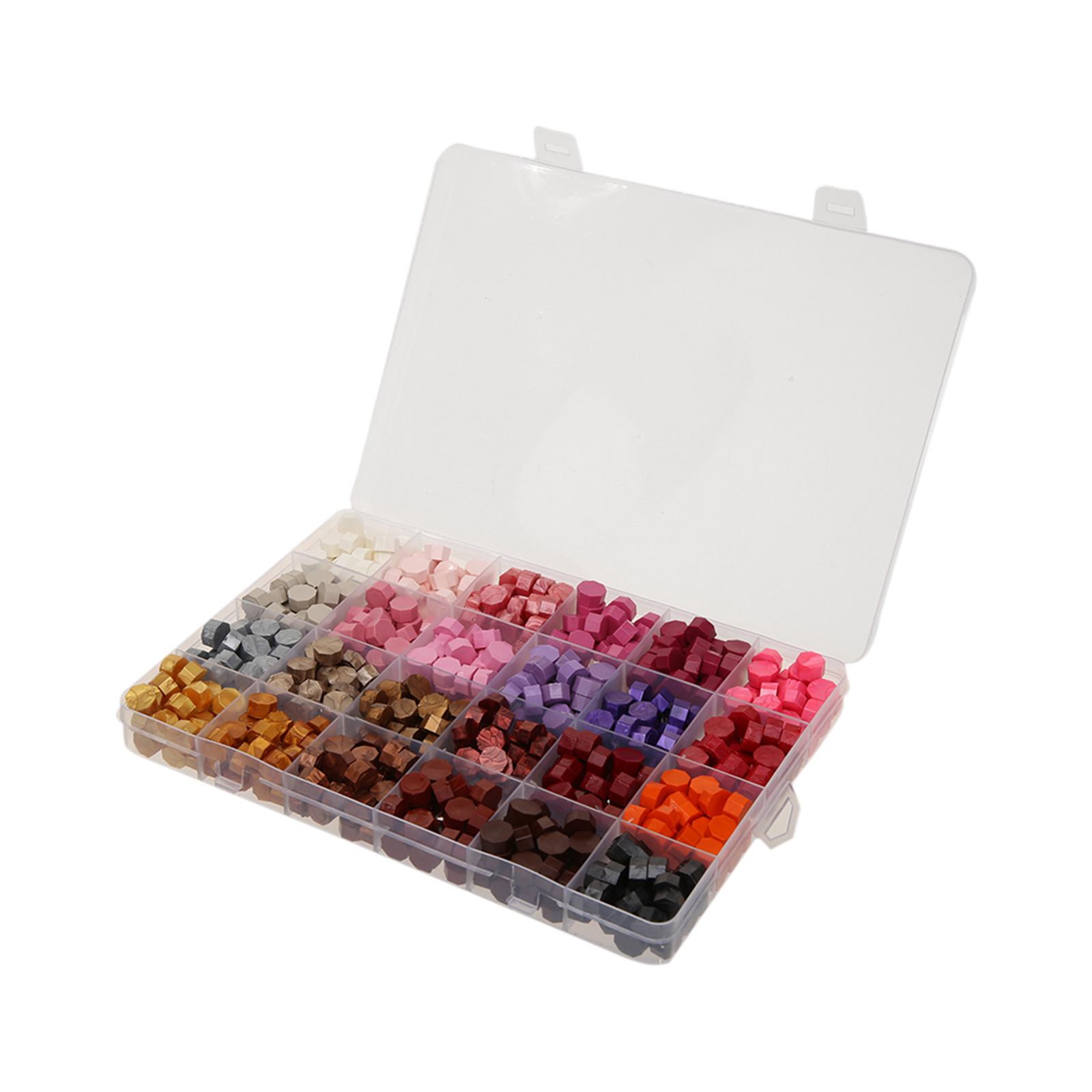 200/600pcs Octagonal Sealing Wax Beads Premium Letters Honeycomb Cards Wax Seal Pills Postage Postcards Gift Decoration Making Seal Nuggets Tablet Box