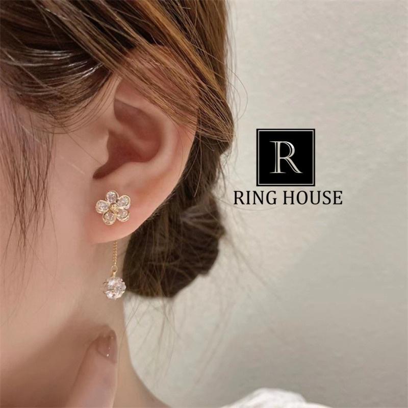 Khuyên Tai Bông Tai Nữ Thiết Kế Hoa Dài Ring House