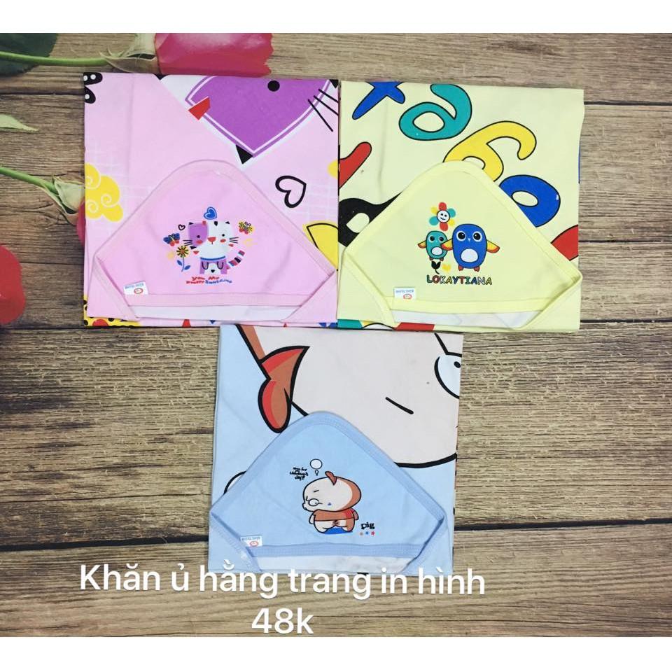 Chăn ủ in hình cotton (chăn choàng cho bé sơ sinh)