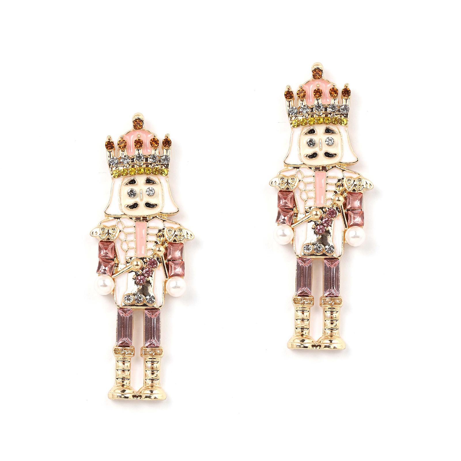 Trendy Cartoon Soldier Stud Earrings Zinc Alloy for Girl Engagement Wedding