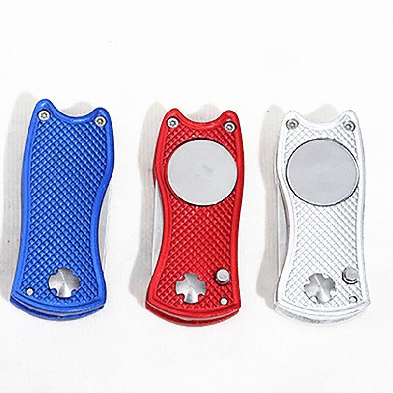 2020 New Mini Foldable Golf Divot Tool Marker Pitch Cleaner Golf Pitchfork Putting Green Fork Golf Ball Tools Golf Accessories
