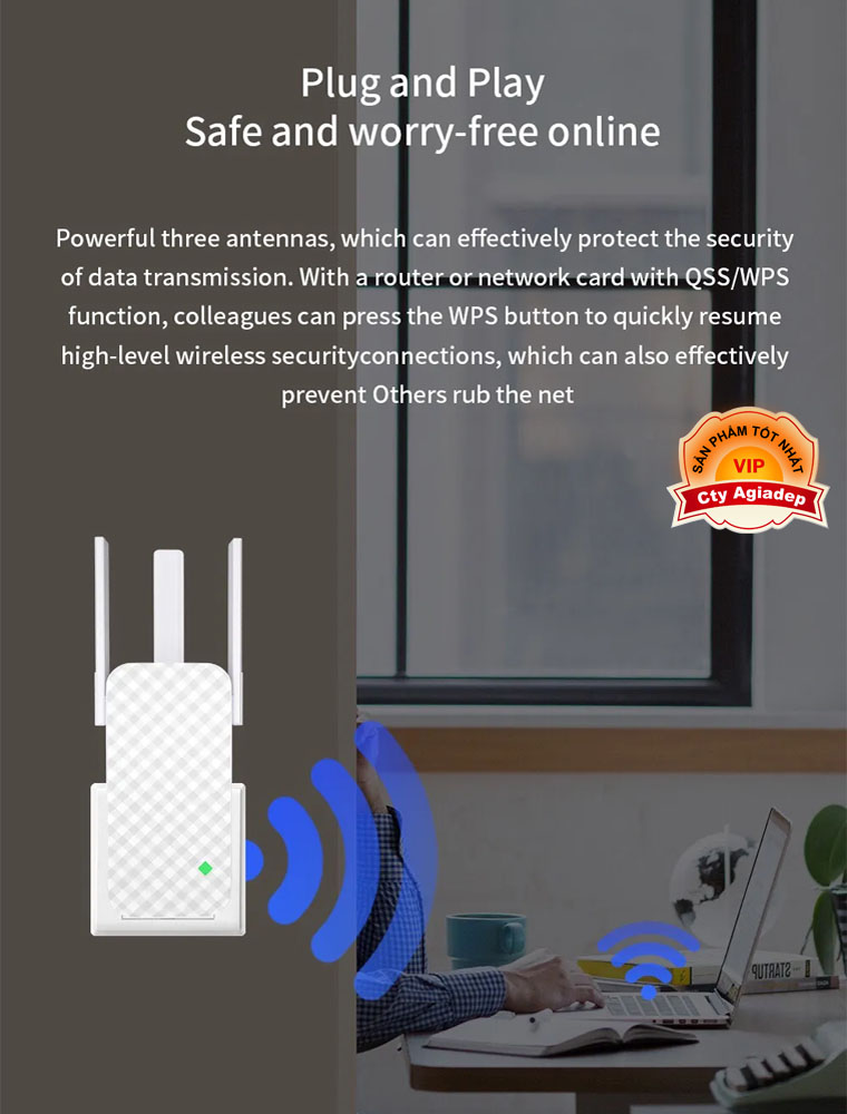 Cục kính sóng wifi nhanh mạnh TENDA 3 Râu nổi tiếng thế giới