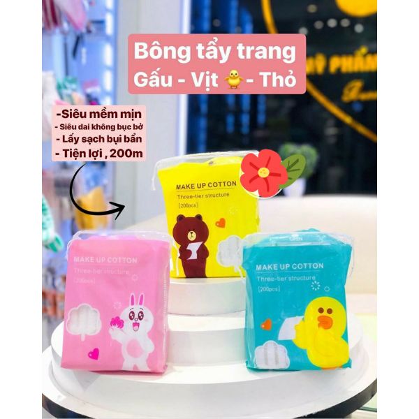 Bông Tẩy Trang Yilingmeng Make Up Cotton 200 miếng ( không xuất hóa đơn đỏ )