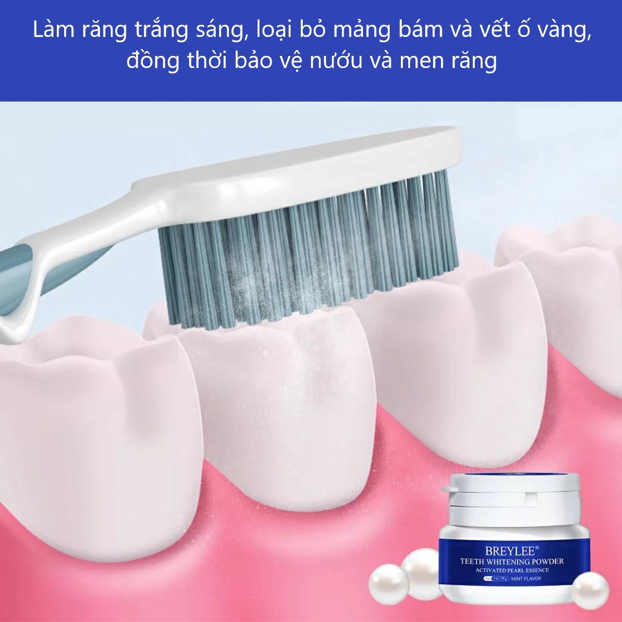 Bột tẩy trắng răng, loại bỏ mảng bám, vết bẩn ố vàng răng Teeth Whitening Powder 30g