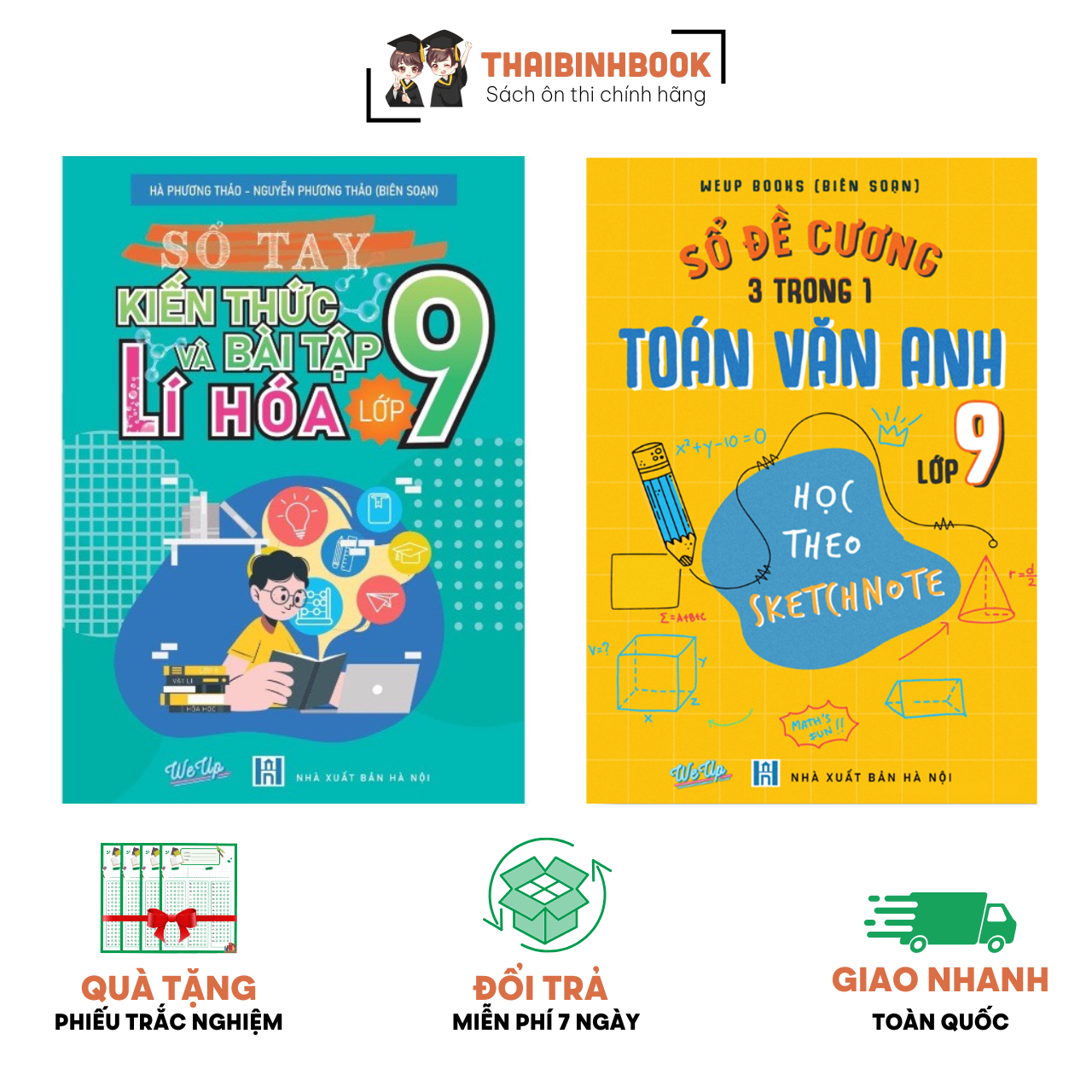 Combo 02 Sách Sổ Tay Lớp 9 : Sổ Đề Cương 3 Trong 1 Toán Văn Anh Lớp 9 SKETCHNOTE & Sổ Tay Kiến Thức Bài Tập Lý Hóa Lớp 9